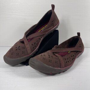 Skechers Earth Fest Mary Jane Slip On Flat Shoes Womens 10 Chocolate Brown 49271